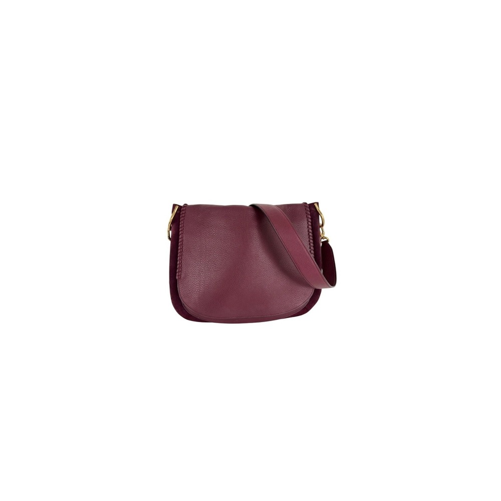 Stuart Weitzman‎ Leather Suade Burgundy Messenger Bag